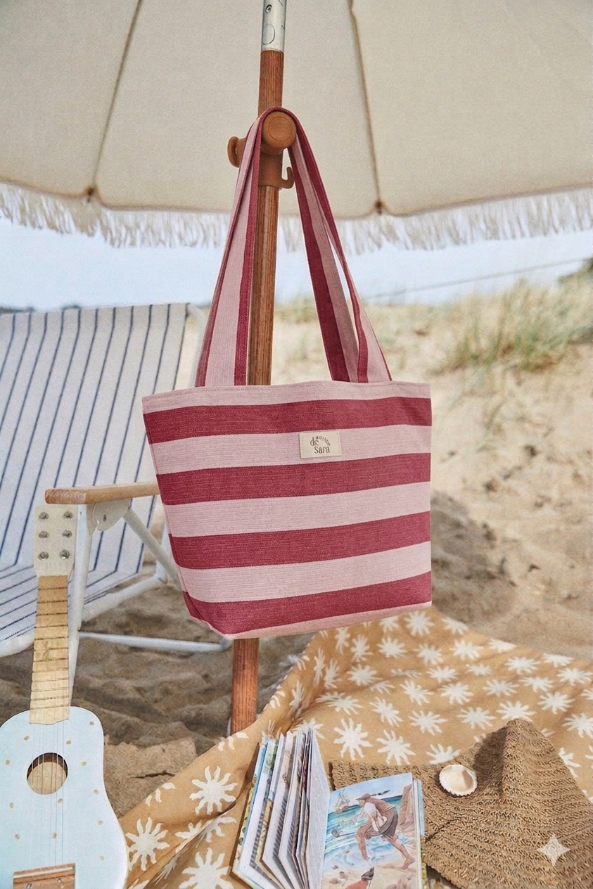 Bolsa playa rayas