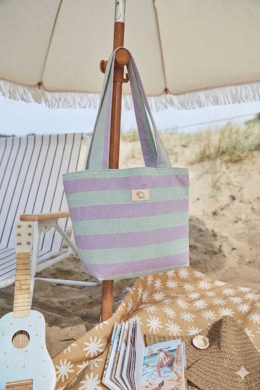 Bolsa playa rayas